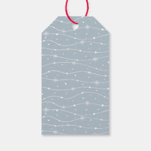 Dusky Light Winter Blue - Schneeflocken - Begrüßun Geschenkanhänger