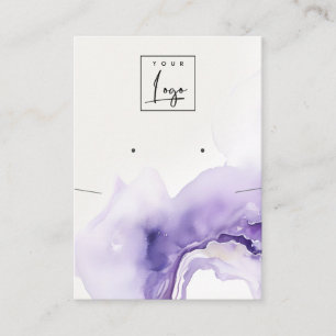 Dusky Lila-Aquarell-Achat-Halskette-Ohrhänger-Logo Visitenkarte