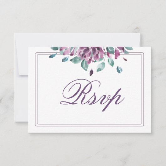 Dusky Lila Fall Floral RSVP Card Karte (Vorderseite)