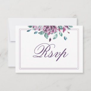 Dusky Lila Fall Floral RSVP Card Karte