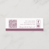 Dusky Lila Monogram Wreath Mini Visitenkarte (Rückseite)