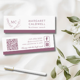 Dusky Lila Monogram Wreath Mini Visitenkarte