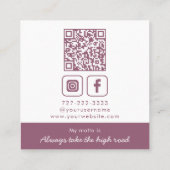 Dusky Lila Monogram Wreath Quadratische Visitenkarte (Rückseite)