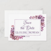 Dusky Lila Petals Floral Save the Date Card (Vorne/Hinten)
