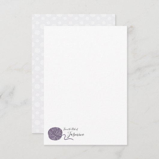 Dusky Lila Traubengarnsammelkarte Mitteilungskarte (Vorne/Hinten)