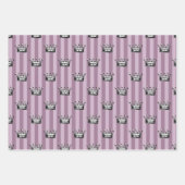 Dusky Lila und Black Paris thematisch Geschenkpapier Set (Vorderseite)