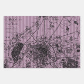 Dusky Lila und Black Paris thematisch Geschenkpapier Set (Vorderseite 3)