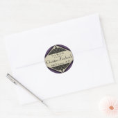 Dusky Lila Vintag, rund Save the Date Aufkleber (Umschlag)