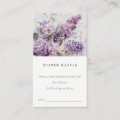 Dusky Lilac Green Floral Diaper Raffle Baby Dusche Begleitkarte (Vorderseite)