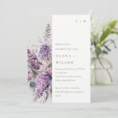 Dusky Lilac Green Hütte Floral Verlobung Einladung (Stehend Vorderseite)