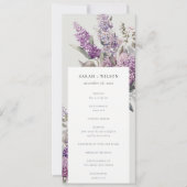 Dusky Lilac Green Hütte Floral Wedding Program Einladung (Vorderseite)