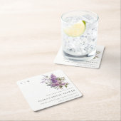 Dusky Lilac Hütte Flora Brautparty Rechteckiger Pappuntersetzer (Vor Ort)