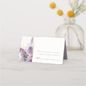 Dusky Lilac Hütte Floral Watercolor Wedding Platzkarte (Rückseite)