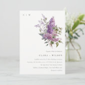 Dusky Lilac Watercolor Hütte Blumenzehen Einladung (Stehend Vorderseite)