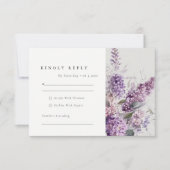 Dusky Lilac Watercolor Hütte Blumenzehen RSVP Karte (Vorderseite)