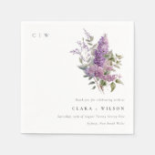 Dusky Lilac Watercolor Hütte Blumenzehen Serviette (Vorderseite)