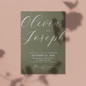 Dusky Olive Green Wedding | Minimalistisches Foto Einladung