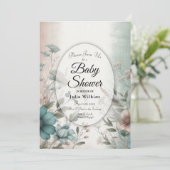 Dusky Petals und Soft Serenity Floral Einladung (Stehend Vorderseite)