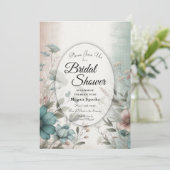 Dusky Petals und Soft Serenity Floral Einladung (Stehend Vorderseite)