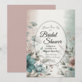 Dusky Petals und Soft Serenity Floral Einladung (Vorne/Hinten)