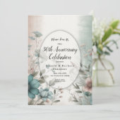 Dusky Petals und Soft Serenity Floral Einladung (Stehend Vorderseite)