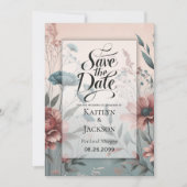 Dusky Petals und Soft Serenity Floral Save The Date (Vorderseite)