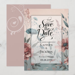 Dusky Petals und Soft Serenity Floral Save The Date