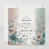 Dusky Petals und Soft Serenity Floral Wedding Einladung (Vorderseite)