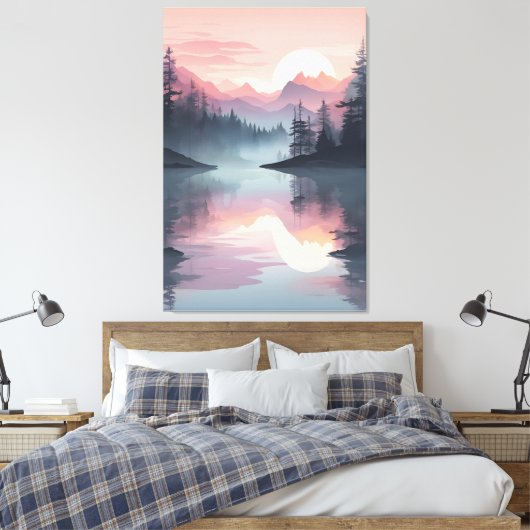Dusky Pines Reflektiert Leinwanddruck (Insitu (Schlafzimmer))