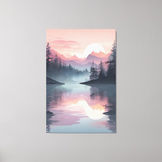 Dusky Pines Reflektiert Leinwanddruck (Vorderseite)