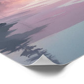 Dusky Pines Reflektiert Poster (Ecke)