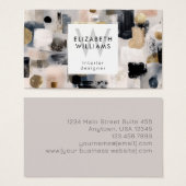 Dusky Pink Black Gold Monogram Business Cards (Vorne & Hinten)