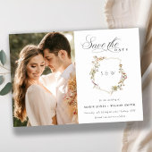 Dusky Pink Blush Wildblume Wappen Foto Hochzeit Save The Date