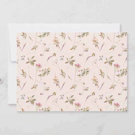 Dusky Pink Blush Wildblume Wappen Foto Hochzeit Save The Date (Rückseite)