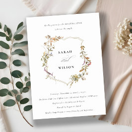 Dusky Pink Blush Wildblume Wappen Morgens Einladung