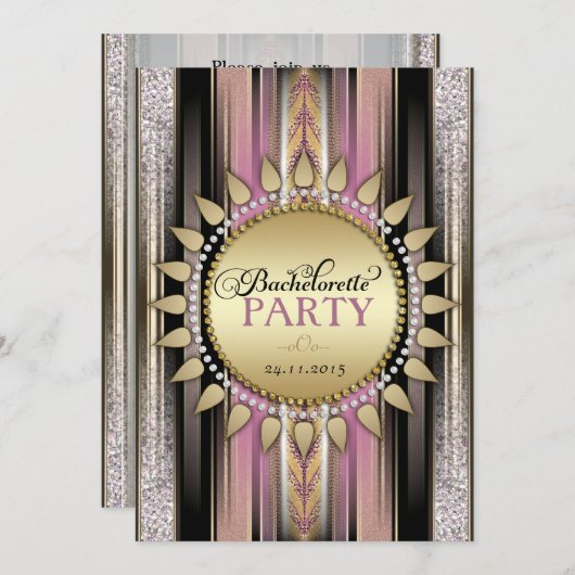 Dusky Pink Bohemischer Junggeselinnen-Abschied Ein Einladung (Vorne/Hinten)