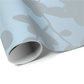 Dusky Pink Dusty Blue Cheroms Blüten Geschenkpapier (Rolleneckpunkt)