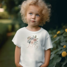 Dusky Pink Floral Whimsical Niedlich Script