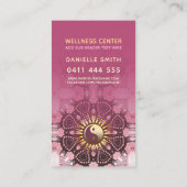 Dusky Pink & Gold Yin Yang Holistic Asana Yoga Visitenkarte (Rückseite)