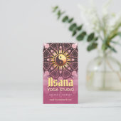 Dusky Pink & Gold Yin Yang Holistic Asana Yoga Visitenkarte (Stehend Vorderseite)