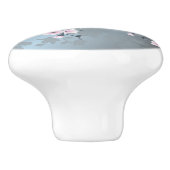 Dusky Pink Grayish Blue Cherry Blossom Floral Keramikknauf (Seitenansicht)