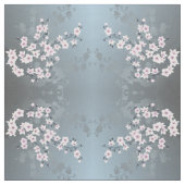 Dusky Pink Grayish Blue Cherry Blossom Muster Fab Stoff (Muster)