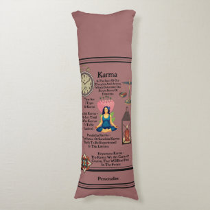 Dusky Pink Karma Zitat Yoga Medizin Bolster Seitenschläferkissen