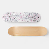 Dusky Pink Mauve Cherry Blossom Skateboard (Horizontal)