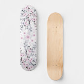 Dusky Pink Mauve Cherry Blossom Skateboard (Vorderseite)
