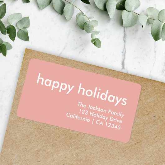Dusky Pink | Minimal Moderne Weihnachtsadresse Adressaufkleber