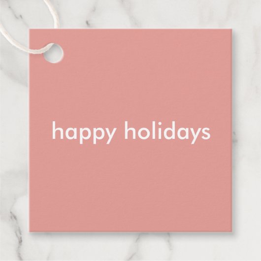 Dusky Pink | Minimale Moderne Weibliche Weihnachte Geschenkanhänger (Vorderseite)