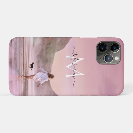 Dusky Pink Monogram Beach Fotografie Case-Mate iPhone Hülle (Rückseite (Horizontal))