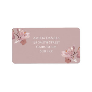 Dusky Pink Orchidee Rücksende-Adresse-Etikett Adressaufkleber