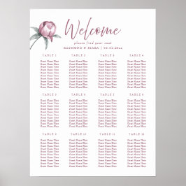 Dusky Pink Peony finden Sie Ihren Platz Hochzeit Poster